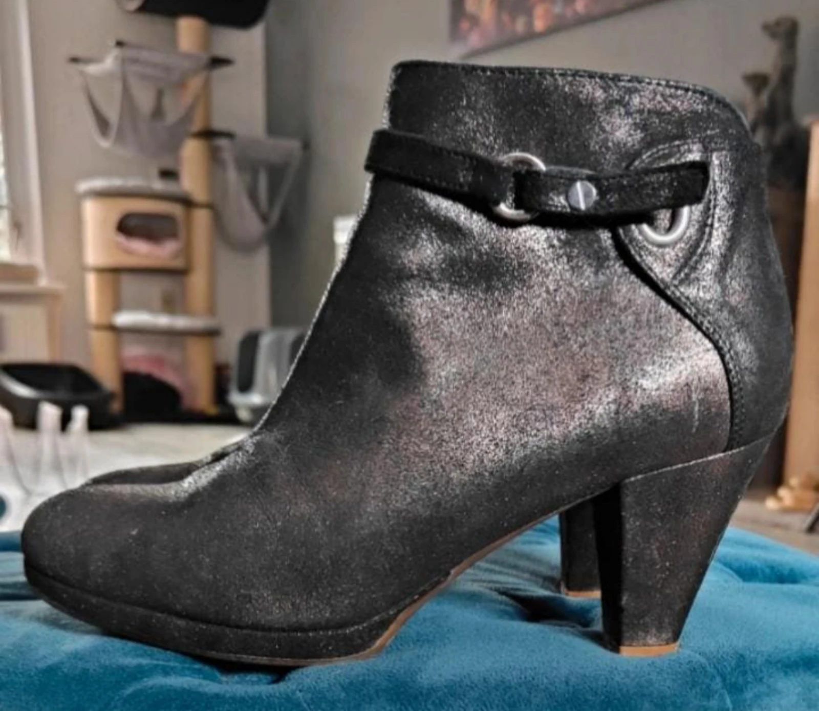 Cute black metallic ankle boots Freeflex size 38 – photo 2